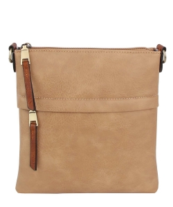 Fashion Zip Pocket Crossbody Bag LHU451 MOCHA
